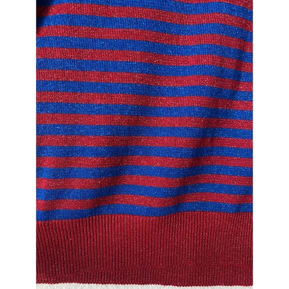 Weekend Max Mara Striped Shimmer Crewneck Sweater Small/Medium Lightweight - Picture 7 of 16